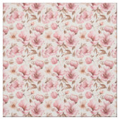 ほこりっぽいピンクの花が白に ファブリック (見本)