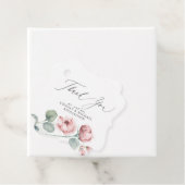 ほこりっぽいピンクの花エレガントな結婚式ありがとう フェイバータグ (インサイチュ)
