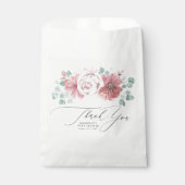 ほこりっぽいピンクの花エレガントの台本ありがとう フェイバーバッグ (正面)