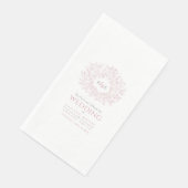 ほこりっぽいピンクの葉の円モノグラム結婚アートのカスタム (コーナー)