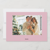 ほこりっぽいピンクの赤いクリスマスパゴダの木5枚の写真 シーズンカード (裏面)