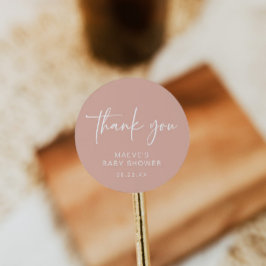 ほこりっぽいピンクの赤ちゃんシャワーラウンドステッカーモダンガール ラウンドシール