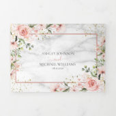 ほこりっぽいピンクの赤面ピンクの緑の水彩写真 三つ折り招待状 (カバー)