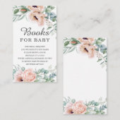 ほこりっぽいピンクの赤面フローラ赤ちゃんシャワーが本をもたらす エンクロージャーカード (正面/裏面)