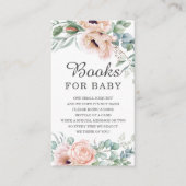 ほこりっぽいピンクの赤面フローラ赤ちゃんシャワーが本をもたらす エンクロージャーカード (正面)
