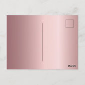 ほこりっぽいピンクの金ゴールドのブライダルシャワーの招待 ポストカード (裏面)