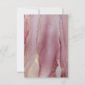 ほこりっぽいピンクの金ゴールドRSVP結婚の応答カード 出欠カード (裏面)