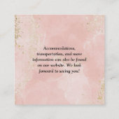 ほこりっぽいピンクのQRコード結婚ズ エンクロージャーカード (裏面)