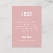 ほこりっぽいピンクアーチ追加ロゴジュエリーイヤリングディスプレイ 名刺 (裏面)