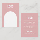 ほこりっぽいピンクアーチ追加ロゴジュエリーイヤリングディスプレイ 名刺 (正面/裏面)