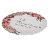 ほこりっぽいピンクウォーターカラー牡丹カスタム カッティングボード (角)