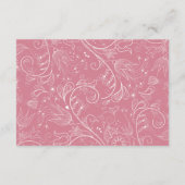 ほこりっぽいピンクエレガントのフローラ結婚式 エンクロージャーカード (裏面)