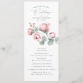 ほこりっぽいピンクエレガントのロマン結婚ティックな花 プログラム (正面)