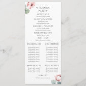 ほこりっぽいピンクエレガントのロマン結婚ティックな花 プログラム (裏面)