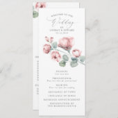 ほこりっぽいピンクエレガントのロマン結婚ティックな花 プログラム (正面/裏面)