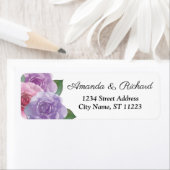 ほこりっぽいピンクエレガントパープル結婚フローラ ラベル (インサイチュ)