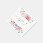 ほこりっぽいピンクエレガントブルーの花の植物学者夫妻。 スタンダードカクテルナプキン (角)