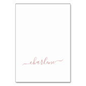 ほこりっぽいピンクエレガント色の署名名の座席表 テーブルナンバー (正面)