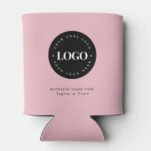 ほこりっぽいピンクカスタム色ビジネス会社ロゴ文字 缶クーラー (裏面)