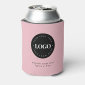 ほこりっぽいピンクカスタム色ビジネス会社ロゴ文字 缶クーラー (缶裏面)