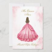 ほこりっぽいピンクキンセアニェラへの招スペインの待 招待状 (正面)