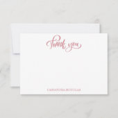 ほこりっぽいピンククラウドテーマガールベビーシャワー サンキューカード (正面)