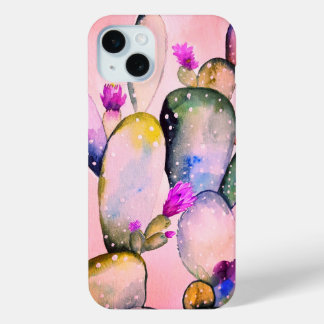 ほこりっぽいピンクサボテン iPhone 15 MINIケース