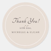 ほこりっぽいピンクサンキュー結婚式の引き出物シール ラウンドシール (正面)