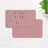 ほこりっぽいピンクシンプル色のドリンクチケットウェディングレセプション (デスク)