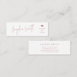 ほこりっぽいピンクシンプル色のモダン台本の大学院名カード コーリングカード