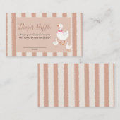 ほこりっぽいピンクストライプのの小さなガチョウベビーおむつラッフル エンクロージャーカード (正面/裏面)