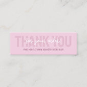 ほこりっぽいピンクタイポグラフィありがとうOrder Insert ロイヤリティカード (正面)