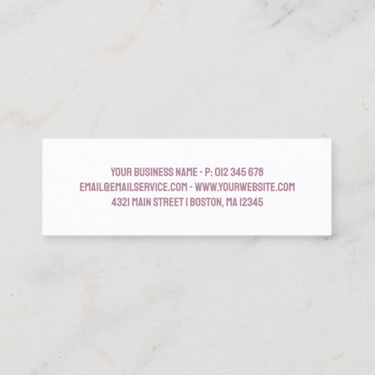 ほこりっぽいピンクタイポグラフィありがとうOrder Insert ロイヤリティカード (裏面)