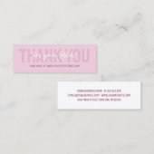 ほこりっぽいピンクタイポグラフィありがとうOrder Insert ロイヤリティカード (正面/裏面)