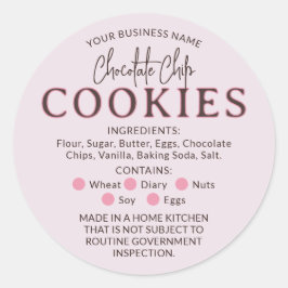 ほこりっぽいピンクチョコレートクッキーコテージ法ステッカー ラウンドシール