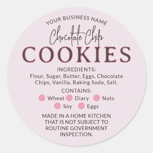 ほこりっぽいピンクチョコレートクッキーコテージ法ステッカー ラウンドシール (正面)