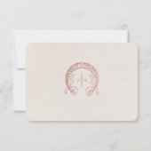 ほこりっぽいピンクデイジーインサートサンキューカードアールヌーボー 招待状 (裏面)