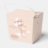 ほこりっぽいピンクバニーラビットベイビーシャワー フェイバーボックス (裏面サイド)