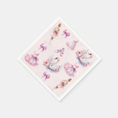 ほこりっぽいピンクバレリーナ誕生日とグリッター スタンダードカクテルナプキン (角)