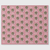 ほこりっぽいピンクバレンタインカスタムの写真スタイリッシュモダン ラッピングペーパー (フラット)