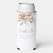 ほこりっぽいピンクパンパスグラスボホフローラ卒業 スリム缶クーラー (Seltzer正面)