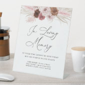 ほこりっぽいピンクパンパ結婚スフローラ記念標識 台座サイン (インサイチュ)