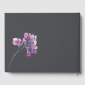 ほこりっぽいピンクパープルフローラエレガントな結婚式 ゲストブック (裏面)