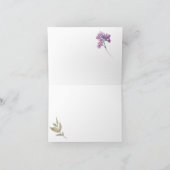 ほこりっぽいピンクパープルフローラサンキューカード サンキューカード (内部)