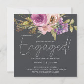 ほこりっぽいピンクパープルフローラ炭婚約パーティ (正面)