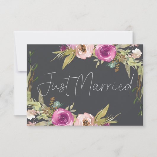 ほこりっぽいピンクパープル炭結婚のたった今結婚しました (正面)