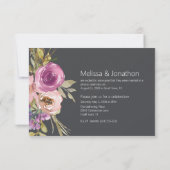 ほこりっぽいピンクパープル炭結婚のたった今結婚しました (裏面)