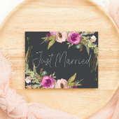 ほこりっぽいピンクパープル炭結婚のたった今結婚しました