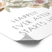 ほこりっぽいピンクピーチの花の植物性フローラ結婚ズ ポスター (角)