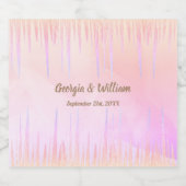 ほこりっぽいピンクピーチクルワイン&ワきらめくインラベ スパークリングワインラベル (シングルラベル)